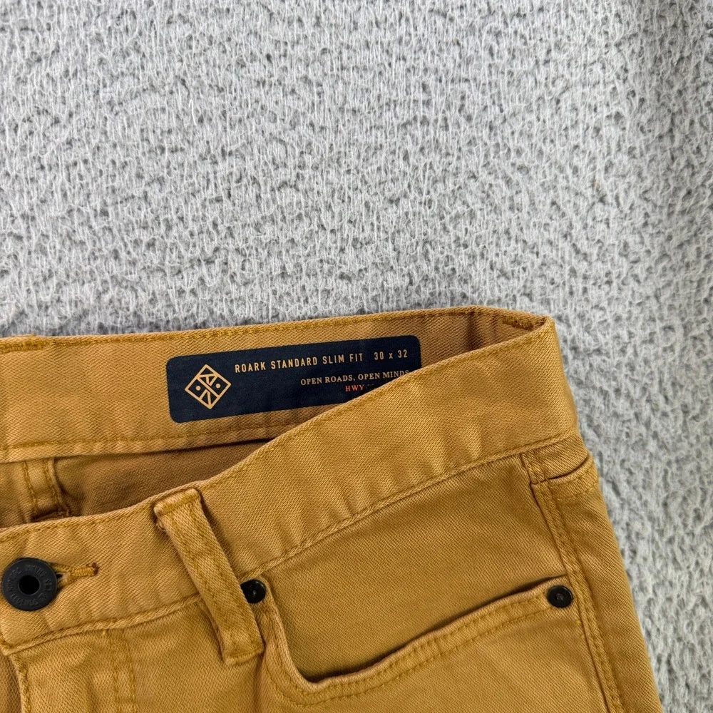 Roark Jeans Mens 30x32 Mustard Yellow HWY 133 Standard Slim Fit Stretch Denim
